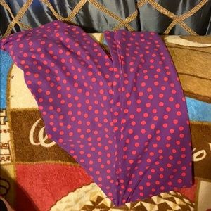 Purple with pink polkadots leggings